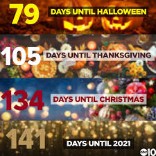 How many days until halloween 2020. Abc10 Holiday Countdown How Do You Think These Holidays Will Be Different This Year Https Www Abc10 Com Article Life Holidays Halloween Spirit Halloween Opening 2020 Stores 95 C5b9288c A45f 4b03 8ea9 Cfc951e3b8c4 Facebook
