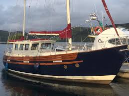 Grp hull, deck and superstructure, anti slip on the decks. New Listing Fisher 37 Mallard Ii Mark Cameron Yachts Specialist Sail And Motorboat Brokerage