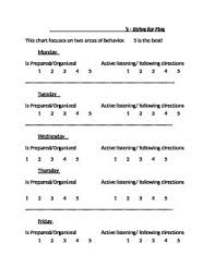 strive for five behavior chart