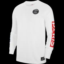 I have a black transparent png logo. Air Jordan Psg Paris Saint Germain Long Sleeve Tee White For 40 00 Kicksmaniac Com