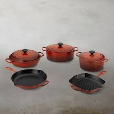 Le Creuset Signature Enameled Cast Iron 8 Piece Cookware Set With Square Grill Pan Cookware Set Cookware Set Best Induction Cookware