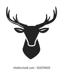 Soft red glow against white background. Vector Black Deer Head Icon On Stock Vector Royalty Free 352276010