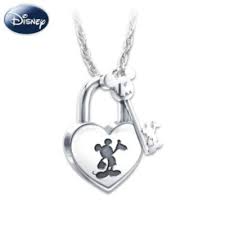 Mickey Mouse Lock And Key Pendant With Key And Poem Card Disney Necklace Disney Jewelry Mickey Mouse Jewelry