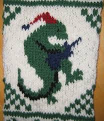 Chemknits Guitar Playing Dinosaurs Knitting Charts