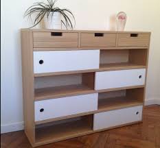 Creation Sur Mesure Meuble Console A 3 Tiroirs Et 4 Etageres Etsy Etagere Avec Porte Mobilier De Salon Porte Coulissante