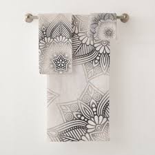 Mandala Lace Wedding Neutrals Id478 Bath Towel Set Zazzle Com Towel Set Bath Towel Sets Custom Towel