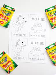 Bee my valentine coloring pages for kids. Dinosaur Valentines Day Cards Easy Last Minute Free Printable Valentines Friday We Re In Love
