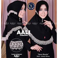 Jual Aali Collection Hijab Serut Renda Jersey Korea