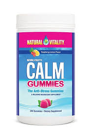Natural Vitality Calm Gummies The Anti Stress Gummies A Relaxing Magnesium Supplement 240 Ct Raspberry Lemon Anti Stress Gummies Magnesium Supplements