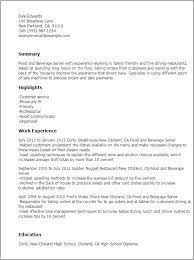 Use this sample cv and example sentences featuring the most basic elements that recruiters look for. 1 Food And Beverage Server Resume Templates Try Them Now Myperfectresume