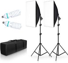 Amazon Com Sh 2set 20 X28 Softbox Photography Lighting Kit 135w Continuous Lighting System Photo Studio Equipment Photo Model Portraits Shooting Box E27 Video Lighting Bulb Camera Photo