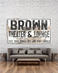 Theater Room Decor Modern Last Name Movie Room Sign Personalized Wall Art Movieroom Farmhouse Theater Room Decor Media Room Decor Home Theater Decor