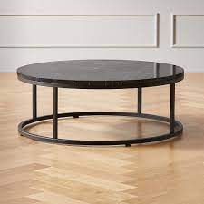 Smart Round Black Marble Coffee Table Reviews Cb2 In 2021 Black Marble Coffee Table Black Coffee Tables Modern Coffee Tables