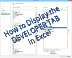 How To Show The Developer Tab In Excel Excelsupersite Excel Microsoft Excel Tab