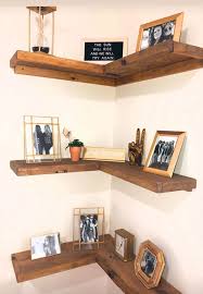Rustic Floating Corner Shelves Custom Made For Sophomore Ud Apartment Floating Shelves Living Room Corner Shelves Living Room Floating Corner Shelves