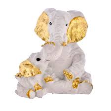 Amazon.com: AL. Malik Small Elephant Family Mom and Baby Sculpture for Home  Décor, Showpiece for Living Room Table Décor (16 X 16 CM) sh1 : Home &  Kitchen