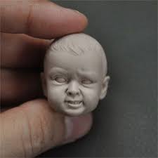 1/6th Unpainted Bad Guy Little Boy Head Carved Sculpt DIY 12'' Figure