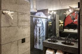 Bathroom décor to tie your theme together make your bathroom an inviting, enjoyable place with bath decorations from our fantastic assortment of exclusive ensembles. Don T Mind The Chilly Stone Bathroom With Handy Towel Holders This Fang Tastic Dracula Themed Tower Suite Includes Elegant Doorways And Haunting Decor Popsugar Travel Photo 3