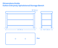 The elkland hall tree has an overall height of 73.25 (186 cm), width of 37.25 (95 cm), and depth of 17.75 (45 cm). Kolten Entryway Upholstered Storage Bench Dimensions Drawings Dimensions Com