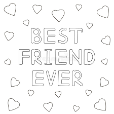 Coloring pages for best friend #8196709. Best Friend Ever Hand Drawn Text With Hearts Coloring Page Stock Vector Illustration Of Cute Isolated 96192182