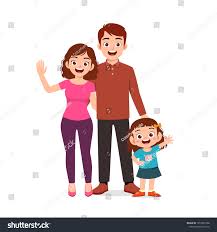 Cute Little Girl Mom Dad Together Stock Vector (Royalty Free) 1918551980 |  Shutterstock