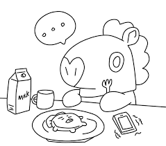 Keep your kids busy doing something fun and creative by printing out free coloring pages. Free Mang From Bt21 Coloring Page Free Printable Coloring Pages For Kids