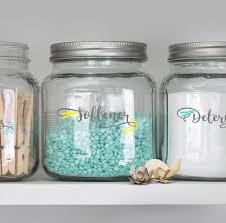 Custom Laundry Glass Jars For Organization Affiliatelink Laundryroomdecor Farmhousestyle Farmhousedecor Organizati Laundry Storage Laundry Room Glass Jars