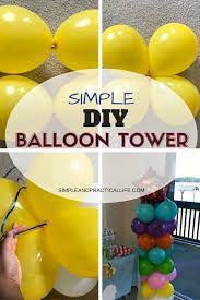How To Make A Balloon Tower In 20 Minutes In 2021 Balloon Tower Birthday Party Decorations Diy Balloons