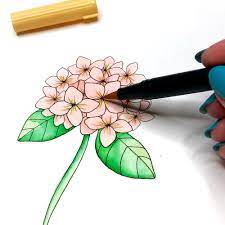 Fill in all those white spaces this step is optional, but i like to add tiny dots and tiny leaves all around to fill in the white spaces and make it look like tiny buds! How To Paint Watercolor Flowers Using Markers Brown Paper Bunny Studio