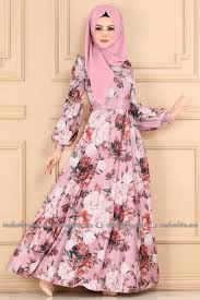 Modaselvim Elbise Cicek Desenli Kemerli Elbise Asm2155 Pudra Fashion Pakistani Fashion Womens Dresses