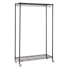 Synonym for rack a rack is like a wirey shelf and a hanger is used to hang things, not put things on. Intermetro Clothes Rack The Container Store