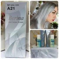 Do not wash hair before dyeing to preserve the natural oils of the hair. New Berina Light Grey Silver A21 Permanent Hair Dye Color Cream Free Shipping Hair Cream Permanent Hair Dye Permanent Hair Dye Colors