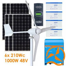 Kit Hybride Complet Solaire Et Eolien 4 000 A 8 500 Wh Tres Haute Puissance Panneau Solaire Eolienne Solaire