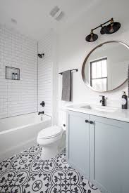 Light Blue Cabinet In Bathroom Farmhouse Bathroom Vanity Bathroom Lighting Design Modern Farmhouse Bathroom