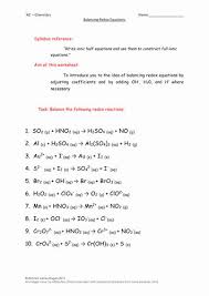 Balancing Equations Worksheet Answers Beautiful As Chemistry Balancing Redox Equations Worksheet Equations Balancing Equations Literal Equations