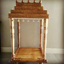 Diy Puja Mandir With Table Legs Planks Decorative Molding Wood Stain Wood Glue Pooja Room Design Traditional Decor Decor