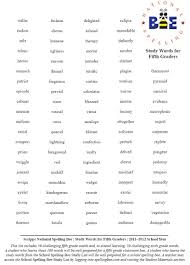 Grade 5 students, who are mostly around 10 or 11 years of age, are on the it is a challenge for the teachers to instil some affinity towards reading, in the case of the we provide reading for enrichment, reading comprehension, writing and vocabulary activities and. Spelling Bee Words Grade 5 Eagles Nest Intermediate School Spelling Bee Words Spelling Bee Practice Spelling Words