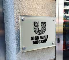 Download Are You Designing For A Signage Board Outside A Small Shop Or Office Use This Signage Mockup To Showcase Your Des Signage Board Free Logo Mockup Glass Signage