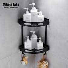 Stainless Steel 304 Black Bathroom Corner Shelf Shower Room Rack For Body Wash Bottle Toilet Corner Table S Black Bathroom Shower Shelves Bathroom Corner Shelf
