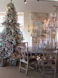 Christmas Tree Decorated With Silver White Mint Green Balls Shabby Chic Christmas Tree Chic Christmas Decor Shabby Christmas