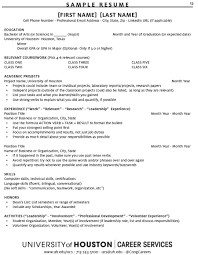 Resume examples & samples for every job. Get Resume Support University Of Houston