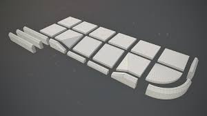 Sidewalk Modular Set 1 Color Options 3d Model Color Options 3d Model Settings