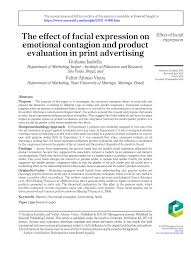 Warren, chapman college apa committee on the status of women in the profession. Pdf The Effect Of Facial Expression On Emotional Contagion And Product Evaluation In Print Advertising