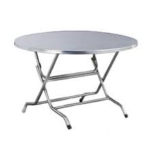 Luckin folding shelf bracket 12 inch, stainless steel sturdy l bracket for diy wall mount fold down bench table, max load 300lbs(2 pack) product description & features: Wrt 12 Imbaco Stainless Steel Round Foldable Table Maju Emas Kitchenware Sdn Bhd