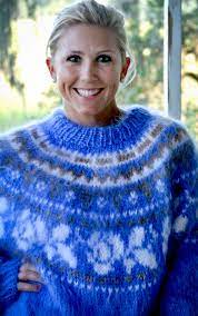 Pretty Girl In A Bright Blue Mohair From The Mohair Affair Sweater Outfits Fuzzy Sweater Sweaters