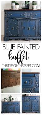 Blue Painted Buffet Makeover Blue Furniture Painted Buffet Blue Painted Furniture