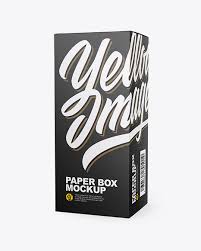 Download Paper Box Mockup Half Side View In Box Mockups On Yellow Images Object Mockups Yellowimages Mockups