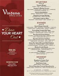 Download 115 valentine menu free vectors. Vintana S Valentine S Day Menu Cohn Restaurant Group