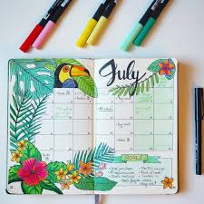 Black And White Bullet Journal Theme Tropical Theme For July Swipe To See More Details As Well As How The Black White Bullet Journal Ideas Pages Bullet Journal Themes Bullet Journal Mood