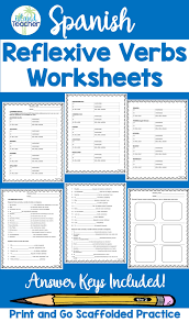 Spanish Reflexive Verbs Worksheets Practice Spanish Reflexive Verbs Reflexive Verbs Verb Worksheets